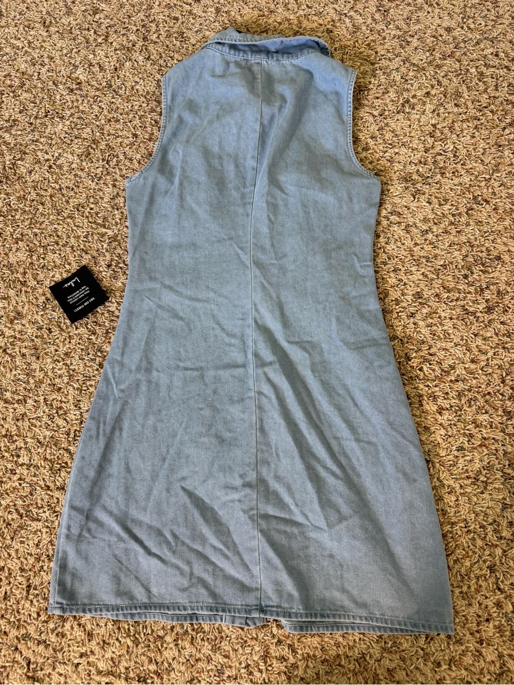 Lulus light blue denim mini dress Enchanting Cutie Chambray size small - Picture 7 of 10